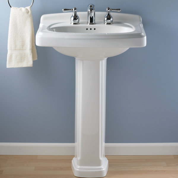 American Standard Lavabo de salle de bain piédestal rectangulaire en